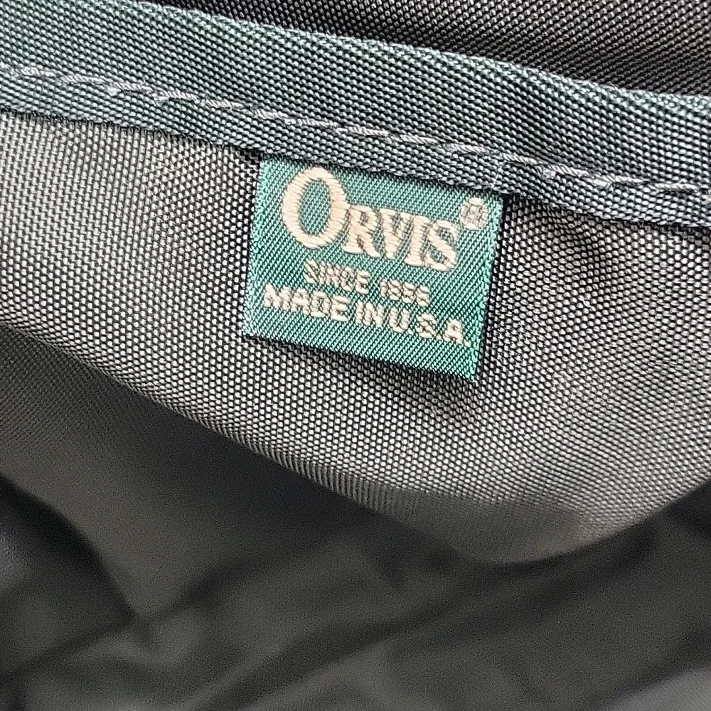 Orvis Green and Brown Canvas Leather Briefcase - Men